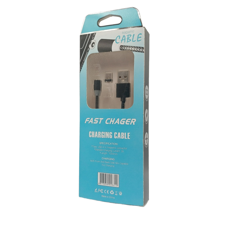 Магнитный кабель M3 Type-C - USB / Круглый 360 Градусов / 100 см. / Черный