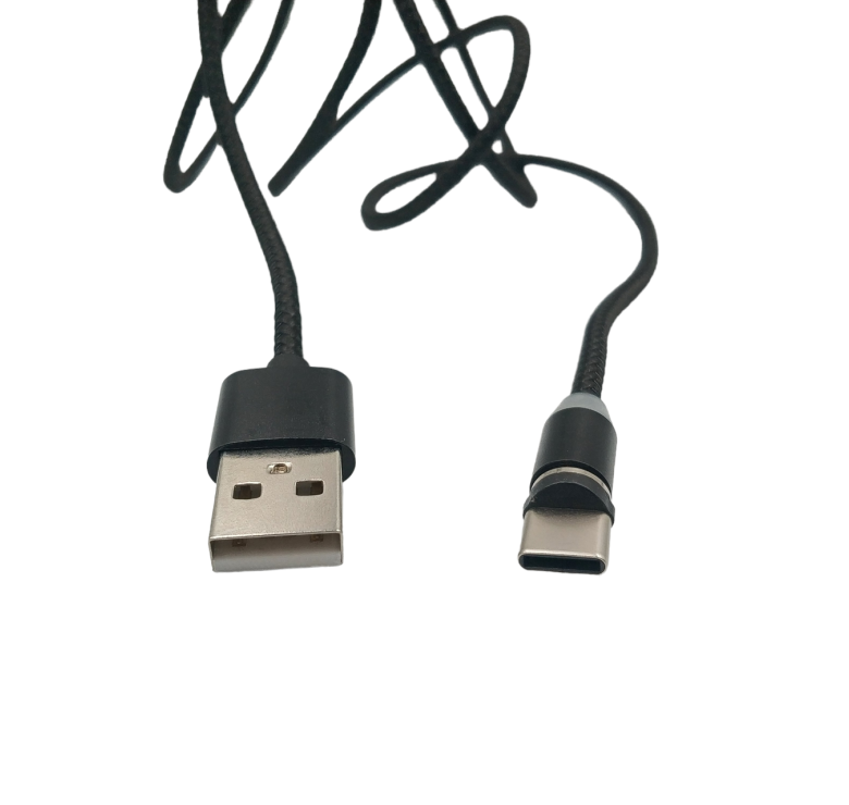 Магнітний кабель M3 Type-C - USB / Круглий 360 Градусів / 100 см. / Чорний
