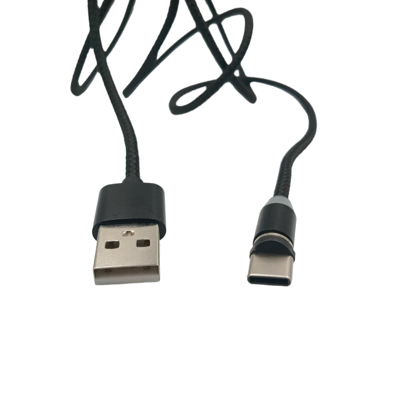 Магнитный кабель M3 Type-C - USB / Круглый 360 Градусов / 100 см. / Черный