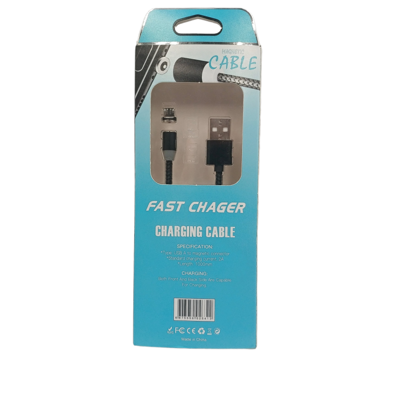 Магнітний кабель M3 Micro - USB / Круглий 360 градусів / 100 см. / Чорний