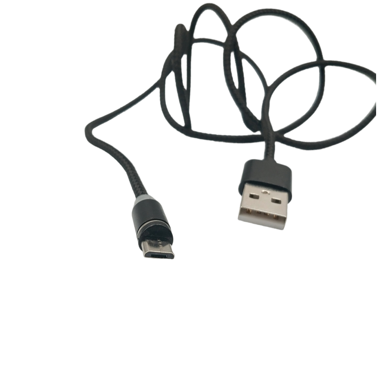 Магнітний кабель M3 Micro - USB / Круглий 360 градусів / 100 см. / Чорний