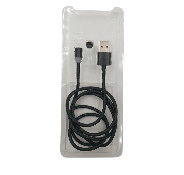 Магнітний кабель M3 Micro - USB / Круглий 360 градусів / 100 см. / Чорний