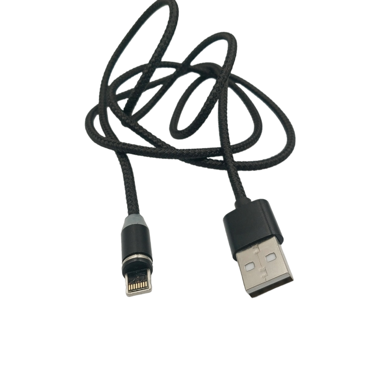 Магнитный кабель M3 Lightning - USB для Iphone / Круглый 360 Градусов / 100 см. / Черный