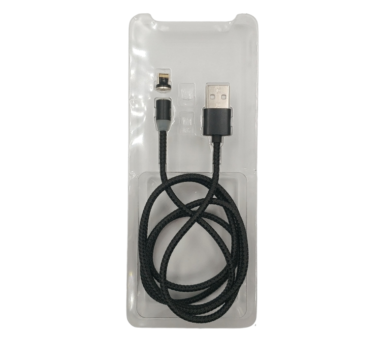 Магнитный кабель M3 Lightning - USB для Iphone / Круглый 360 Градусов / 100 см. / Черный