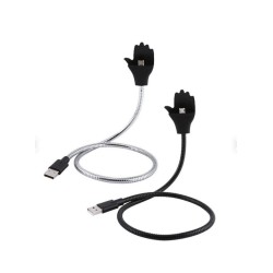 Зарядний гнучкий металевий кабель Micro USB Cable Data Coil Brace / Мікро USB для Android / срібний