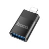 Перехідник / USB Адаптер Hoco / USB 2.0 Adapter / Data Transfer / Чорний