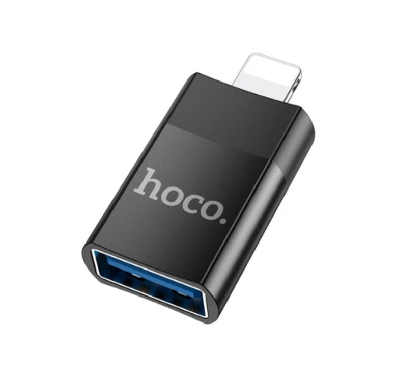 Перехідник / USB Адаптер Hoco / USB 2.0 Adapter / Data Transfer / Чорний