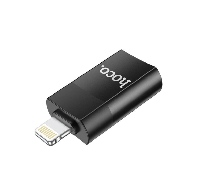 Перехідник / USB Адаптер Hoco / USB 2.0 Adapter / Data Transfer / Чорний