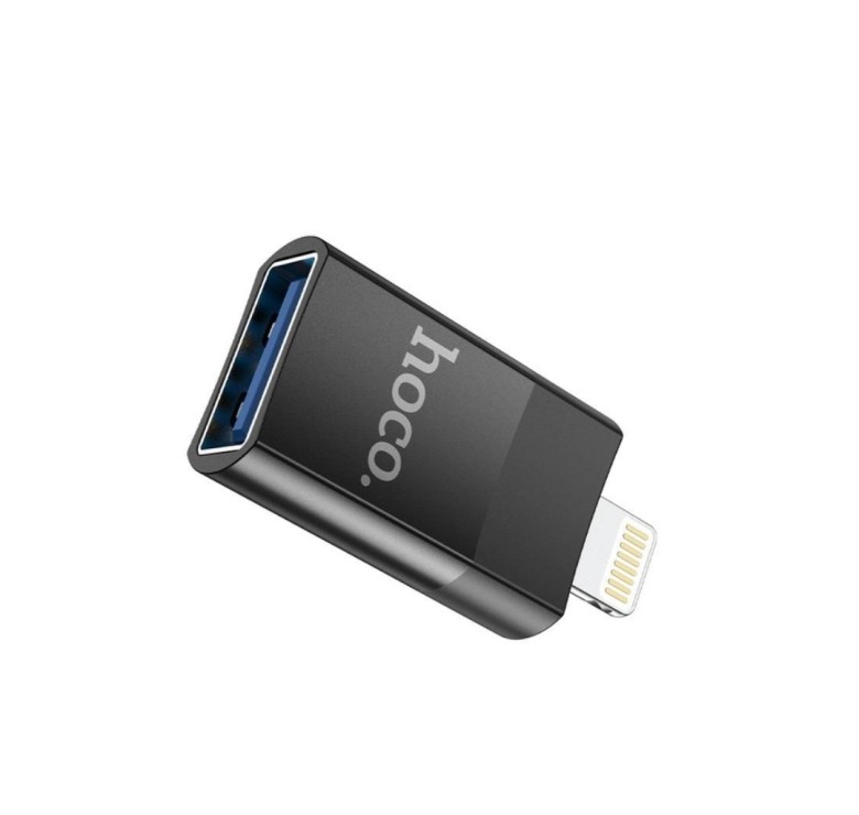 Перехідник / USB Адаптер Hoco / USB 2.0 Adapter / Data Transfer / Чорний