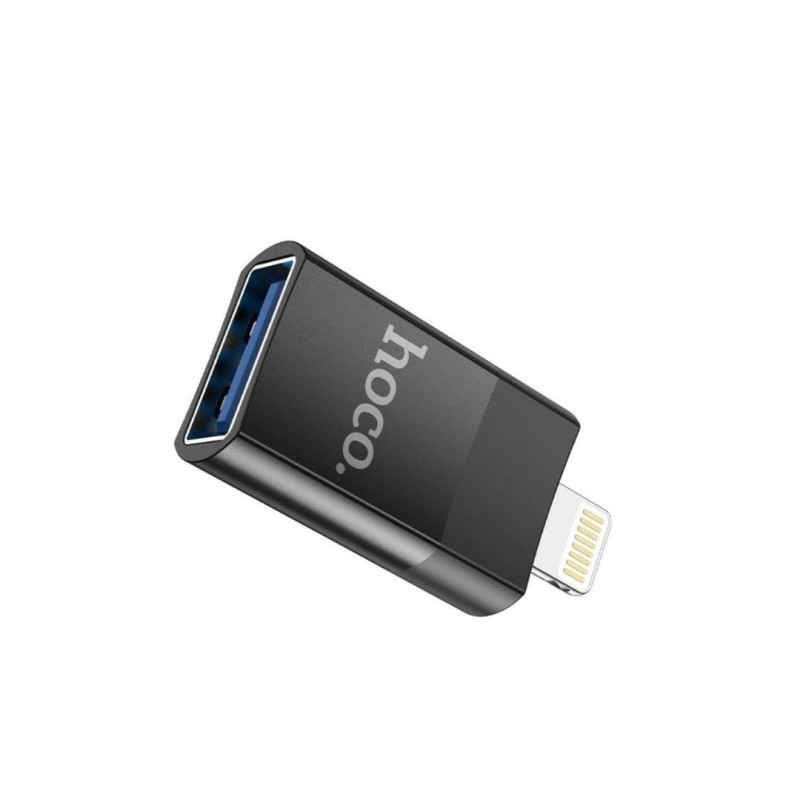 Перехідник / USB Адаптер Hoco / USB 2.0 Adapter / Data Transfer / Чорний