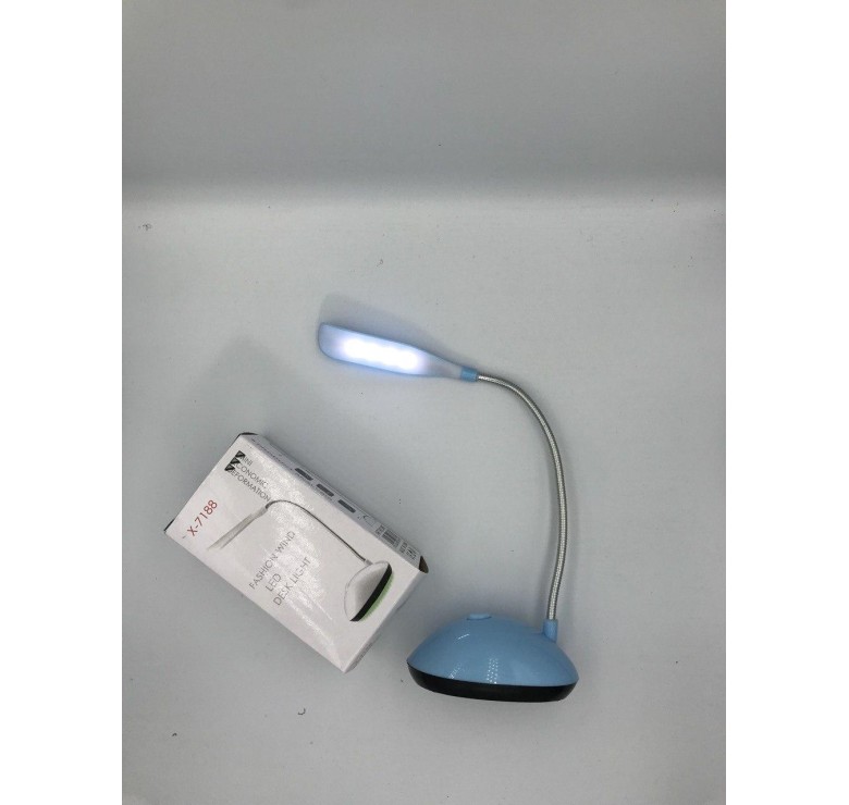 Настольная Led-лампа X-7188 / Светодиодная фонарь-лампа на батарейках / Синий