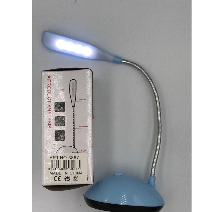 Настольная Led-лампа X-7188 / Светодиодная фонарь-лампа на батарейках / Синий