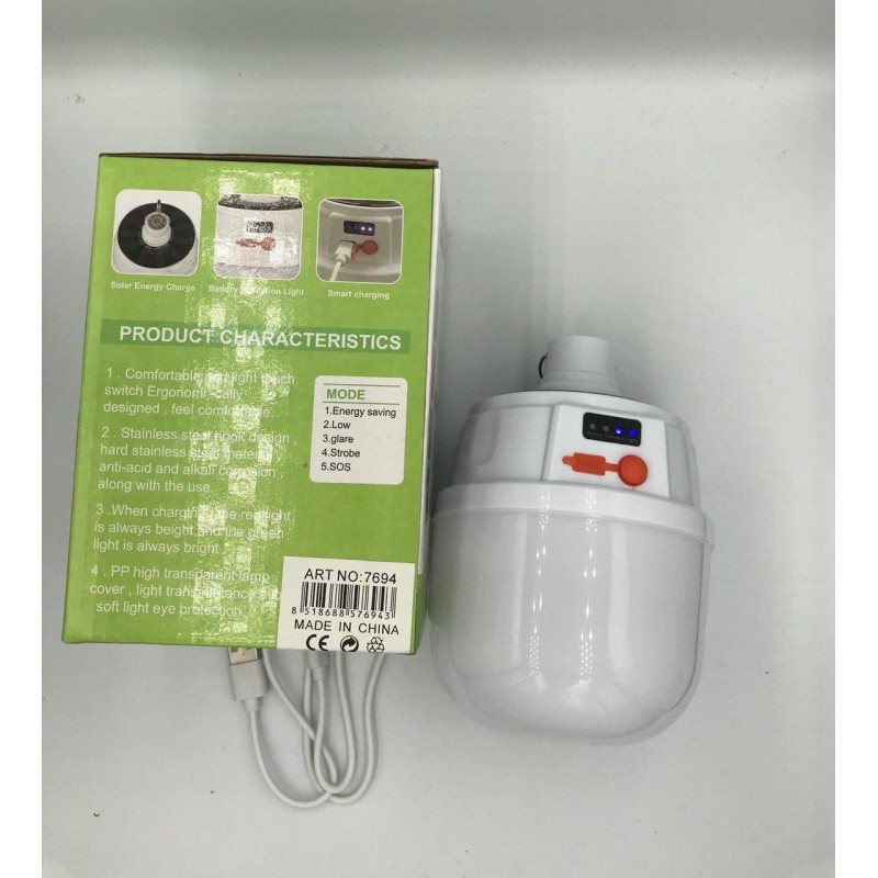 Кемпінговий ліхтар Solar Emergency Charging lamp / Підвісна лампа / Білий