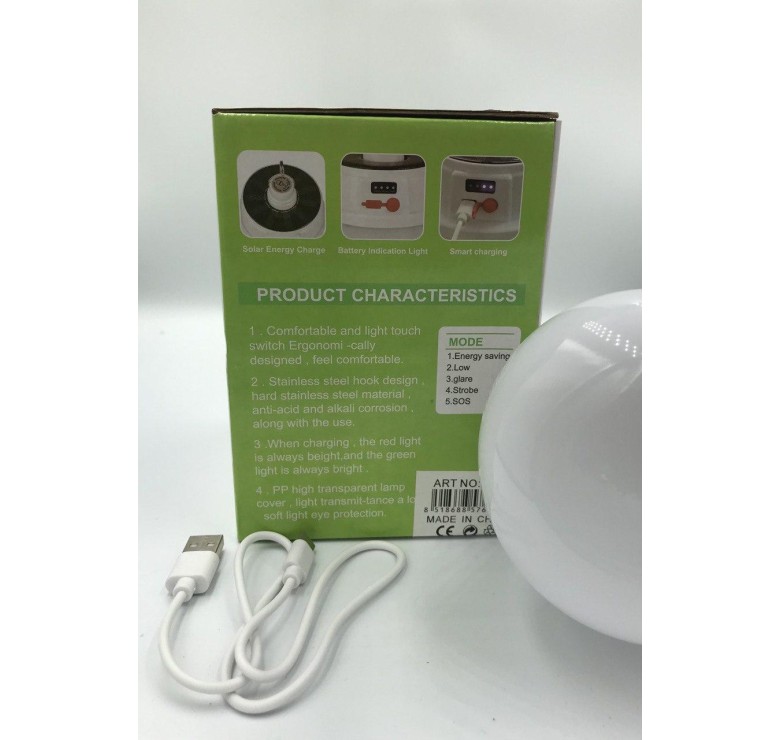 Кемпінговий ліхтар Solar Emergency Charging lamp / Підвісна лампа / Білий