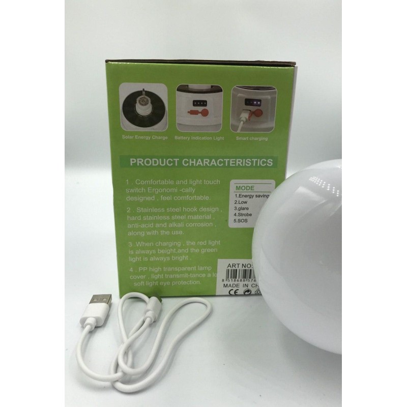 Кемпінговий ліхтар Solar Emergency Charging lamp / Підвісна лампа / Білий