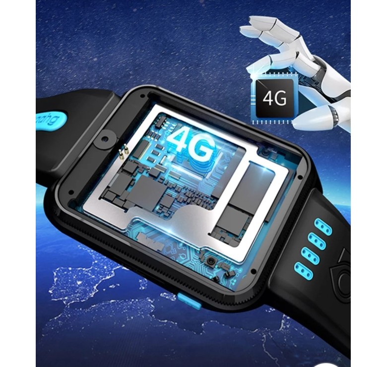Часы смартфон на Android / GPS Wi-Fi 4G / 2 камеры / 1080 mAh / Черный