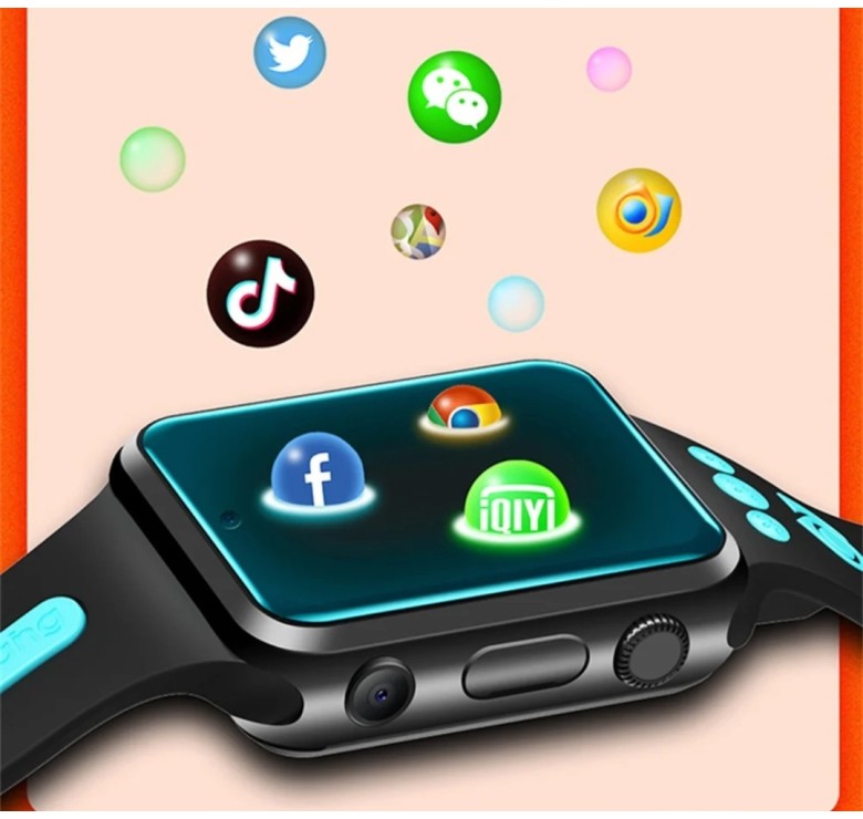 Часы смартфон на Android / GPS Wi-Fi 4G / 2 камеры / 1080 mAh / Черный