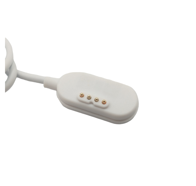 Магнітний USB кабель для смарт-годин TD31 на 4 конектори (7 мм) 80 см. Білий