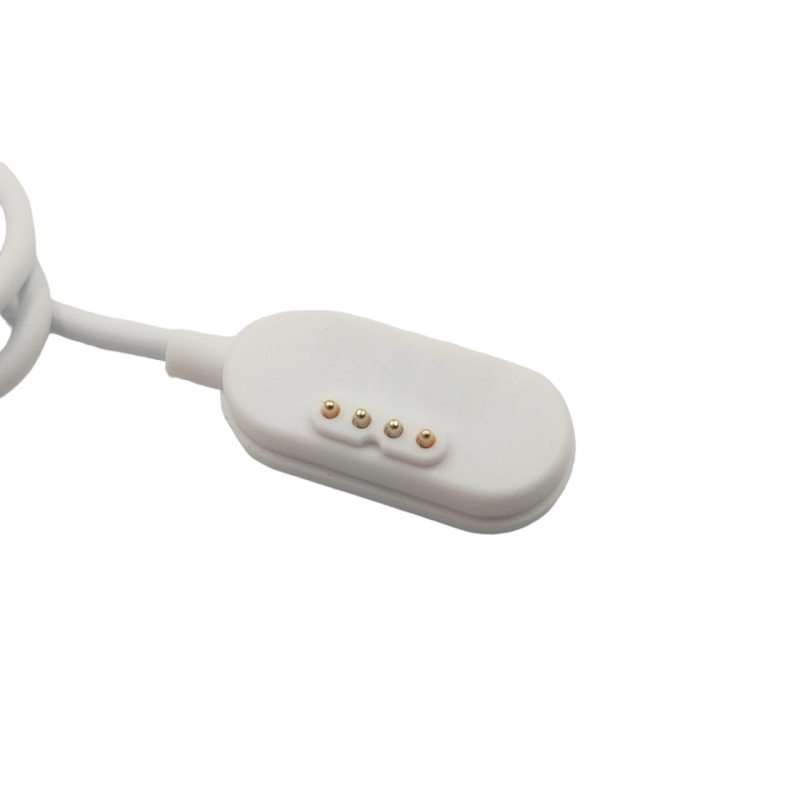 Магнитный USB кабель для смарт-часов TD31 на 4 коннектора (7 мм.) 80 см. Белый