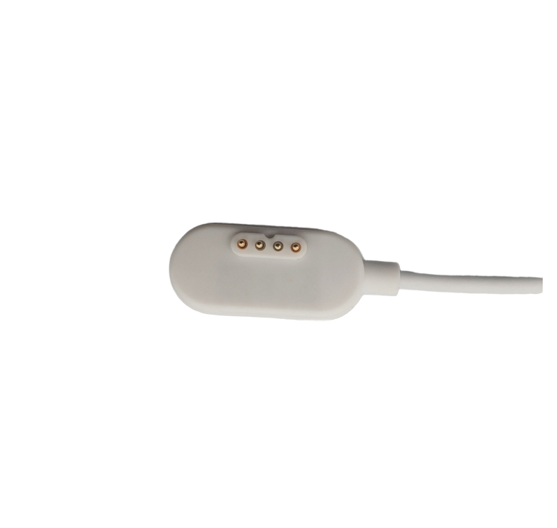 Магнітний USB кабель для смарт-годин TD31 на 4 конектори (7 мм) 80 см. Білий