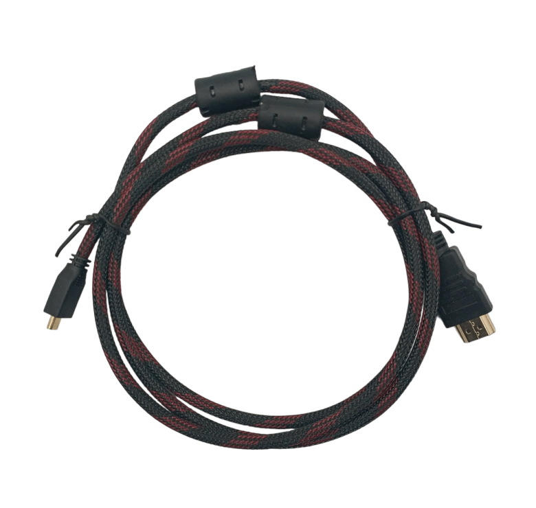Кабель HDMI - Micro HDMI / V1.4 / 1.5 метра / З феритами / Нейлоновий / Чорний