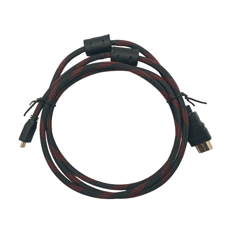 Кабель HDMI - Micro HDMI / V1.4 / 1.5 метра / З феритами / Нейлоновий / Чорний