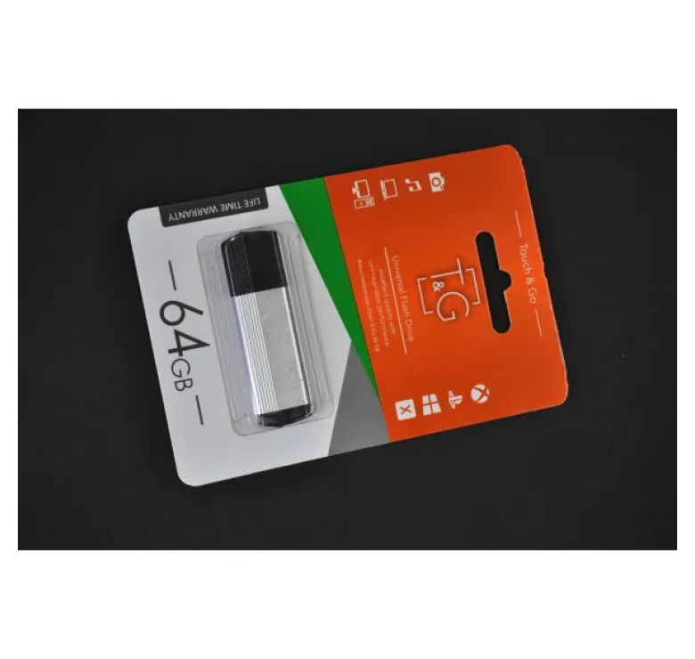 Флеш накопитель USB на 64 гб / скорость 2.0 "T&G" / Серебристый