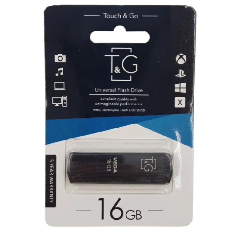 Флеш накопитель USB на 16 гб / скорость 2.0 "T&G" / Черный