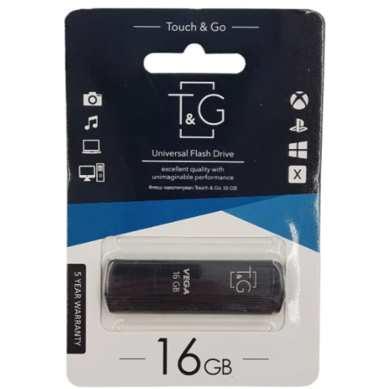 Флеш накопитель USB на 16 гб / скорость 2.0 "T&G" / Черный