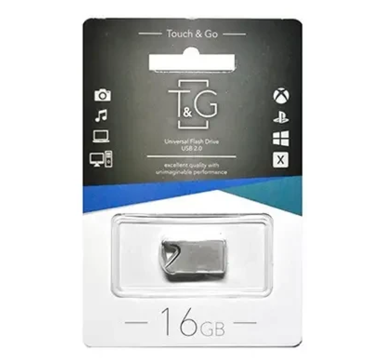 Флеш накопитель USB на 16 гб / скорость 2.0 "T&G" / Серебристый