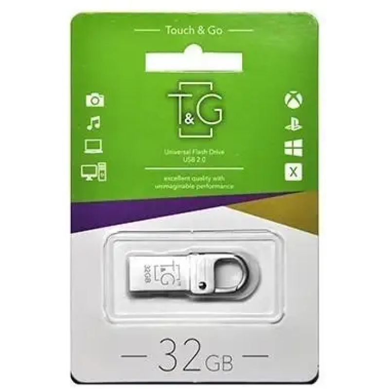 Флеш накопитель USB на 32 гб / скорость 2.0 "T&G" / Серебристый