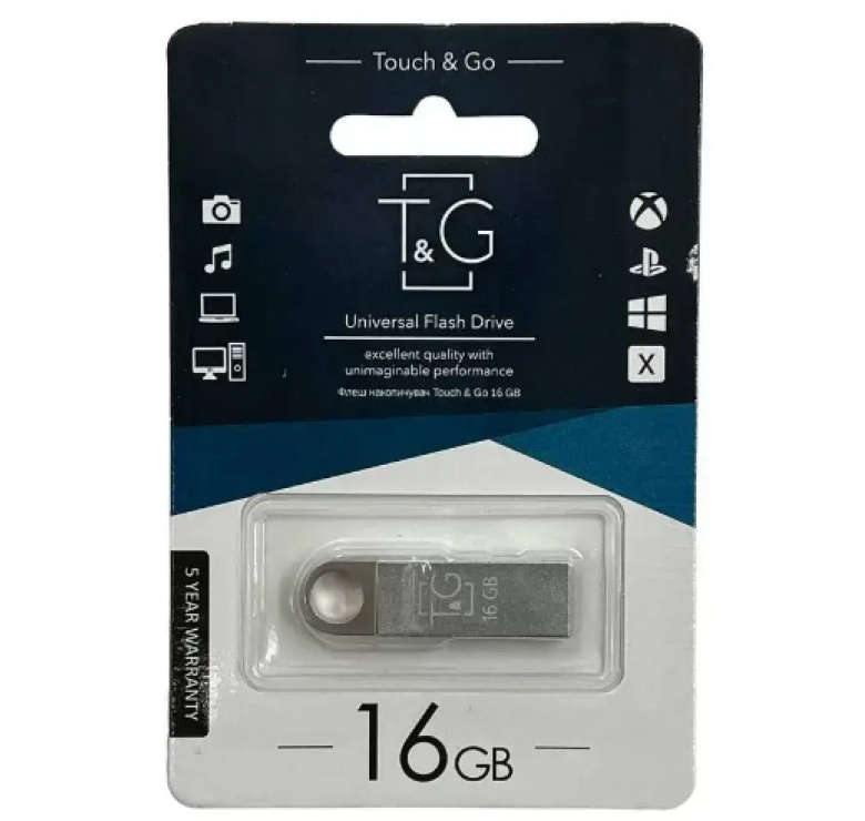 Флеш накопитель USB на 16 гб / скорость 2.0 "T&G" / Серебристый