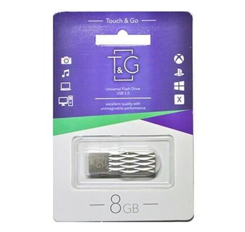 Флеш накопитель USB на 8 гб / скорость 2.0 "T&G" / Серебристый