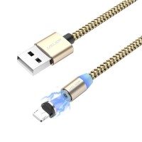 Магнитный кабель Micro USB X-Cable Круглый 360 градусов Золотистый