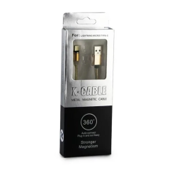 Магнітний кабель Type-C - USB / X-Cable Круглий 360 градусів / Золотистий
