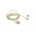 Магнітний кабель Lightning - USB / X-Cable Круглий 360 градусів / Золотистий