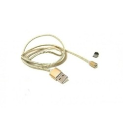 Магнітний кабель Lightning - USB / X-Cable Круглий 360 градусів / Золотистий