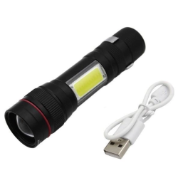 Ручний ліхтарик BL-520-T6 / mirco USB / Чорний
