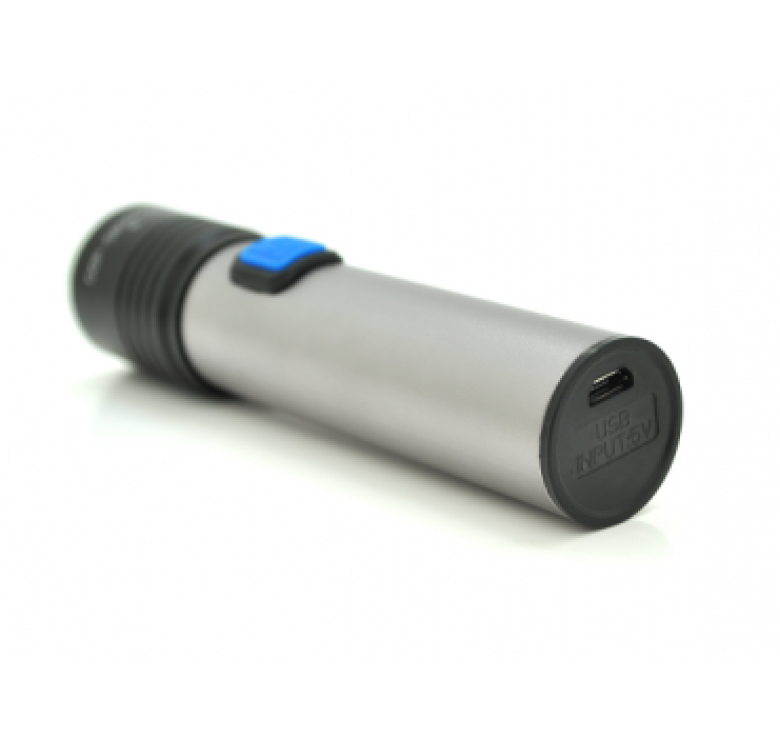 Ручний ліхтарик на акумуляторі Flashlight BL K31 / mirco USB / Сірий