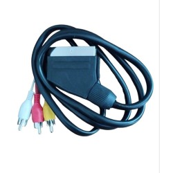 Двунаправленный аудио-видео кабель Scart-3 RCA / Кабель Скарт - 3 RCA / Черный