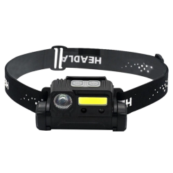Налобний ліхтар "Multifunctional Headlamp" XPE+COB / Type-C USB / Чорний
