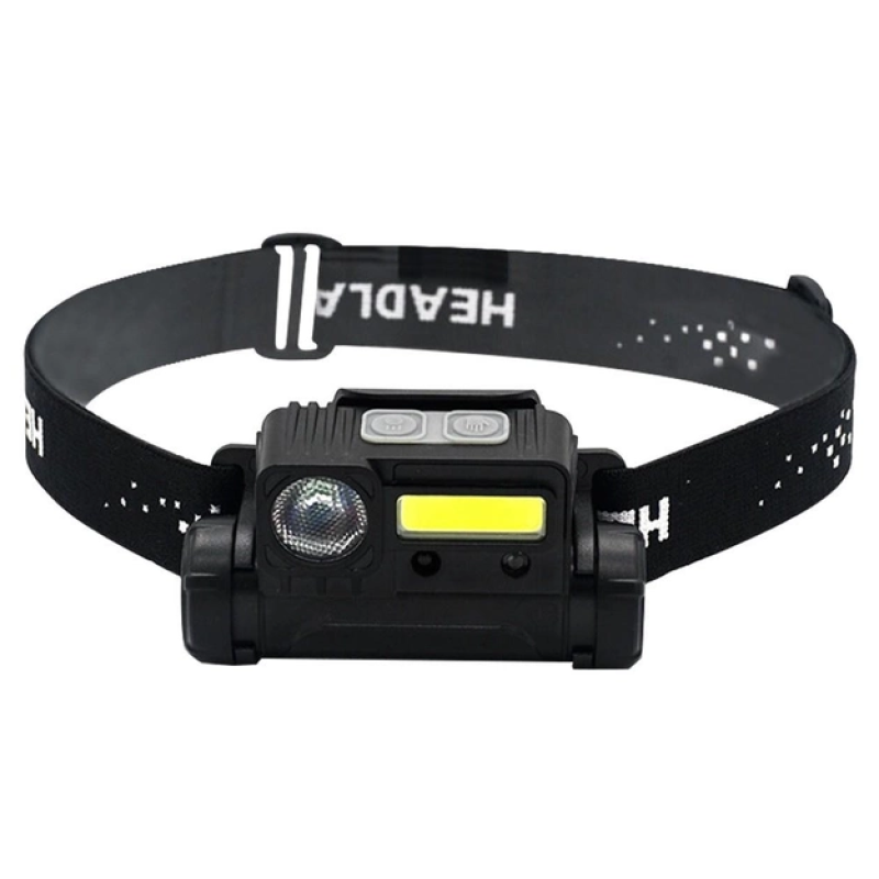 Налобный фонарь "Multifunctional Headlamp" XPE+COB / Type-C USB / Черный