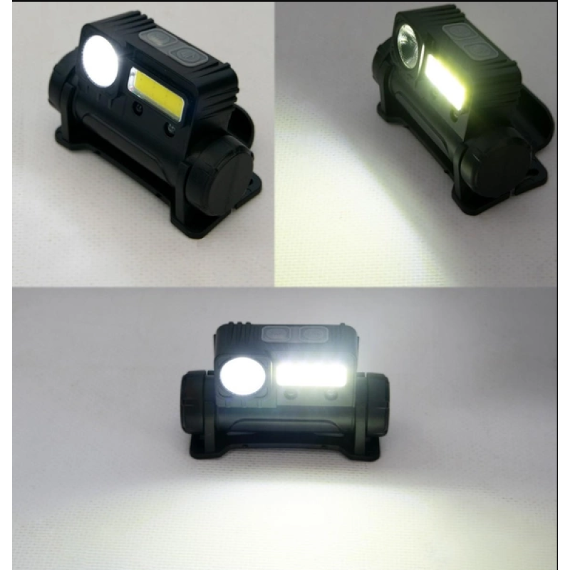 Налобный фонарь "Multifunctional Headlamp" XPE+COB / Type-C USB / Черный