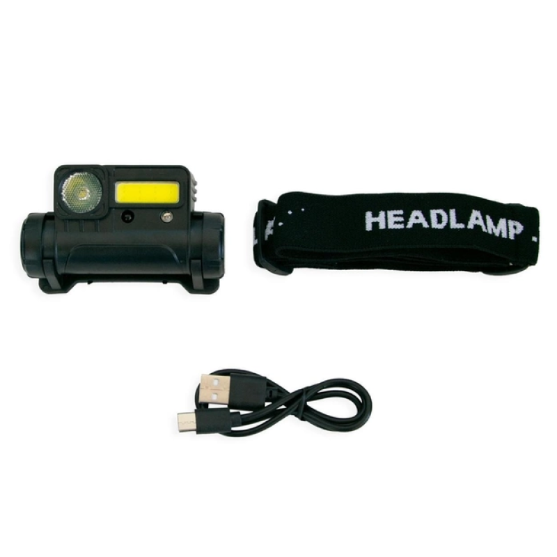 Налобный фонарь "Multifunctional Headlamp" XPE+COB / Type-C USB / Черный