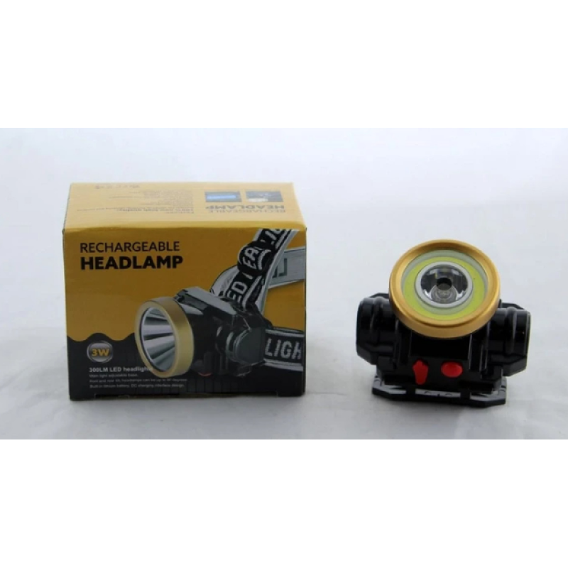 Аккумуляторный налобный фонарик HeadLamp 0509-2 COB / Черный