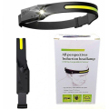 Налобний ліхтар LED+COB з датчиком руху / Type-C USB / Чорний