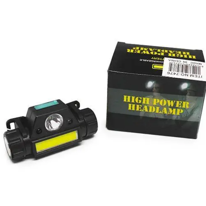 Ліхтар налобний BL-7476 SENSOR / microUSB / Чорний