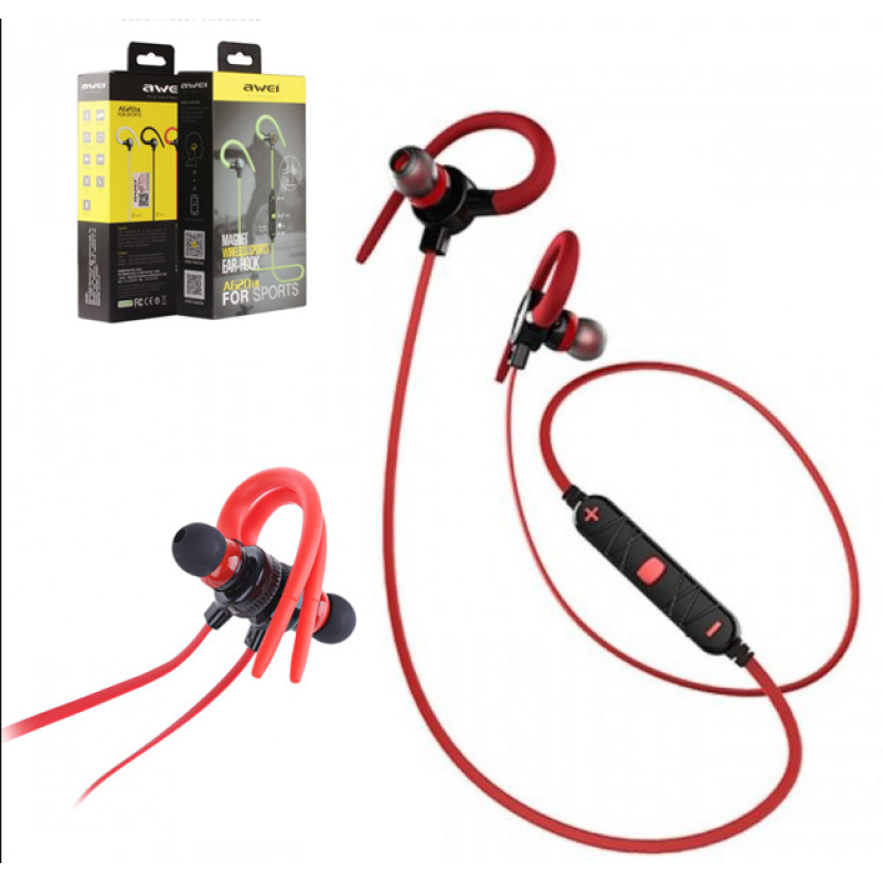 Беспроводные Bluetooth-наушники / AWEI A620BL / Вакуумные наушники / Красный