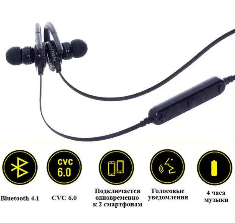 Беспроводные Bluetooth-наушники / AWEI A620BL / Вакуумные наушники / Красный