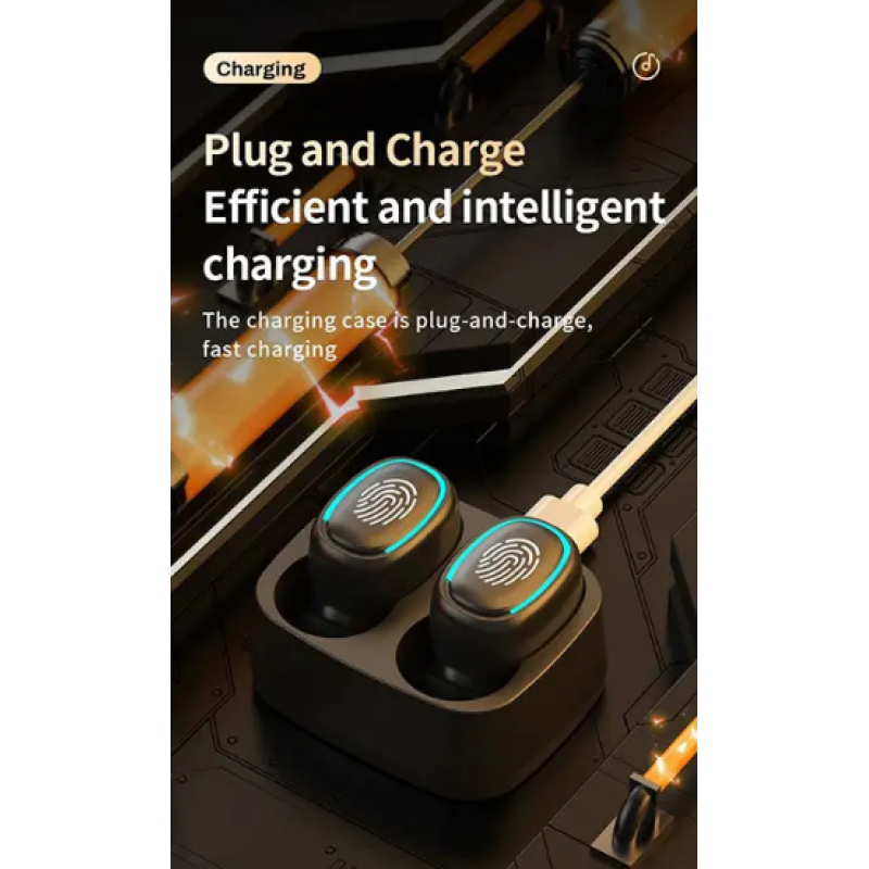 Беспроводные TWS наушники T1 Bluetooth с кейсом / Черный